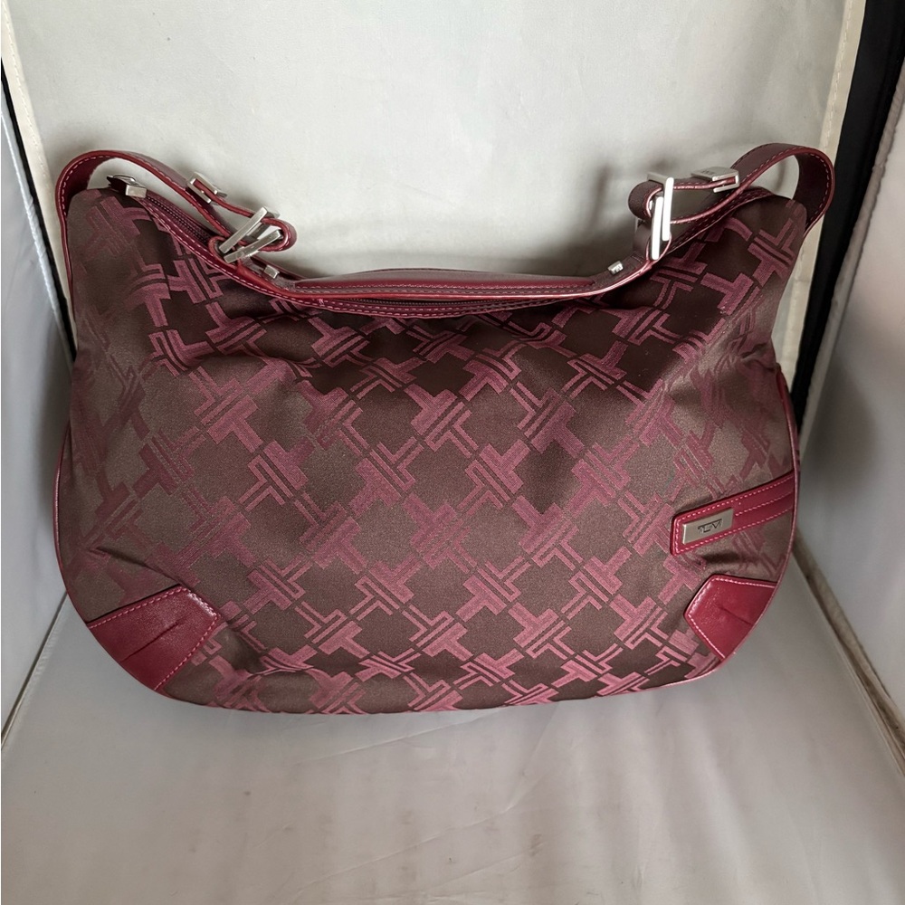 Tumi signature nylon wine and Brown color Hobo Bag